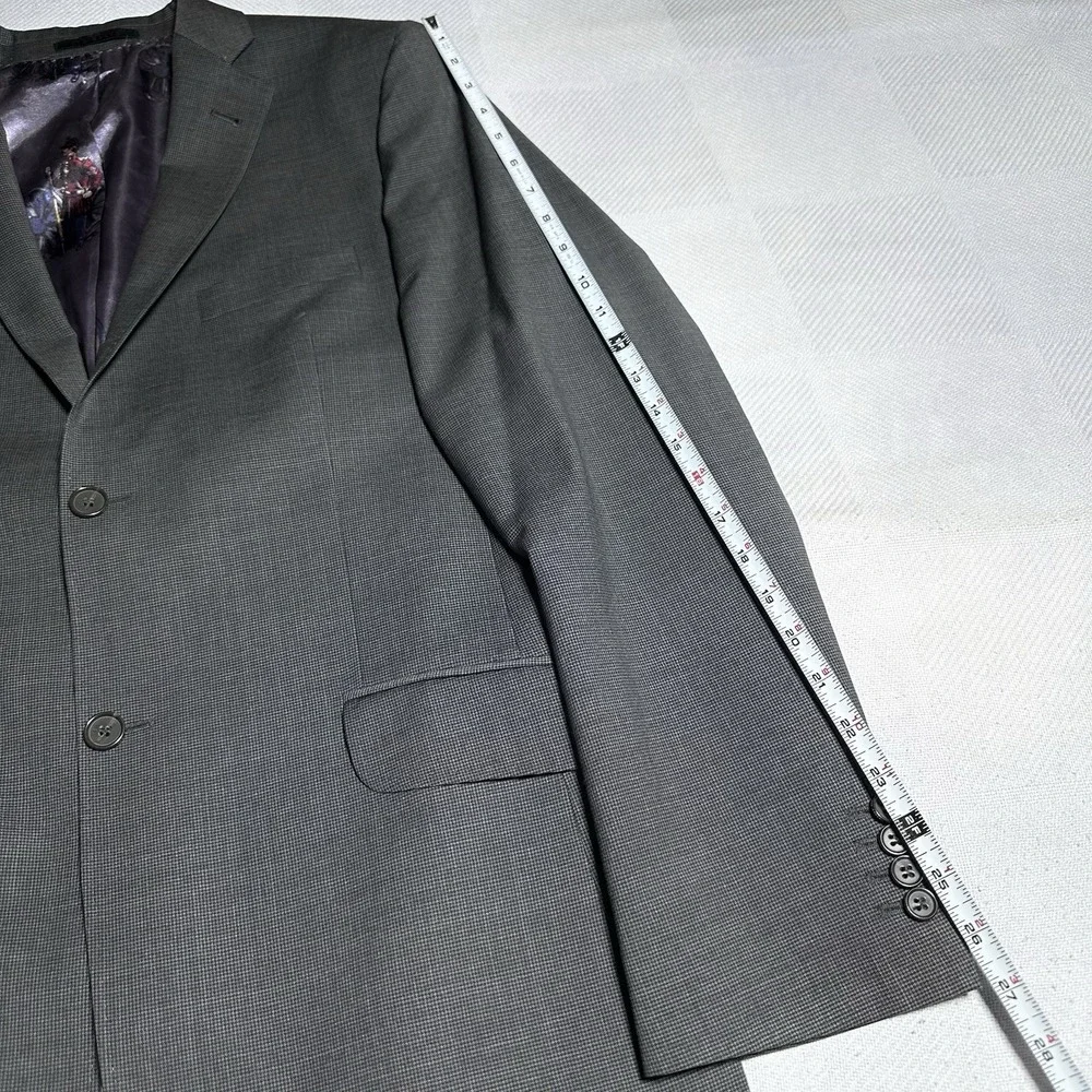 Ted‎ Baker Endurance Dark Gray Wool Surgeon Cuffs Blazer Jacket Men's Size 40L